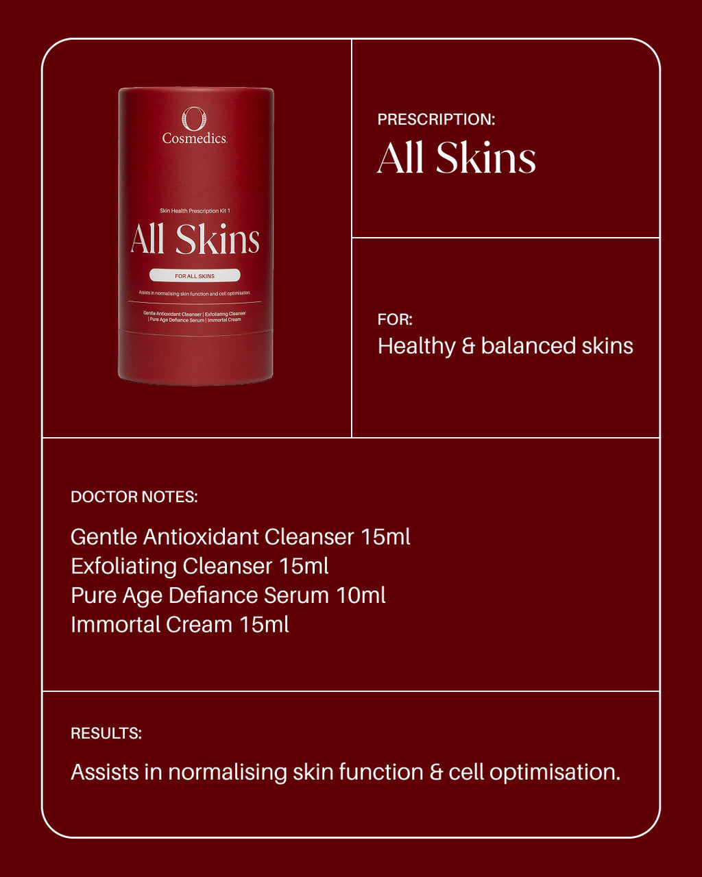 O Cosmedics Skin Health Prescription Kit - All Skins