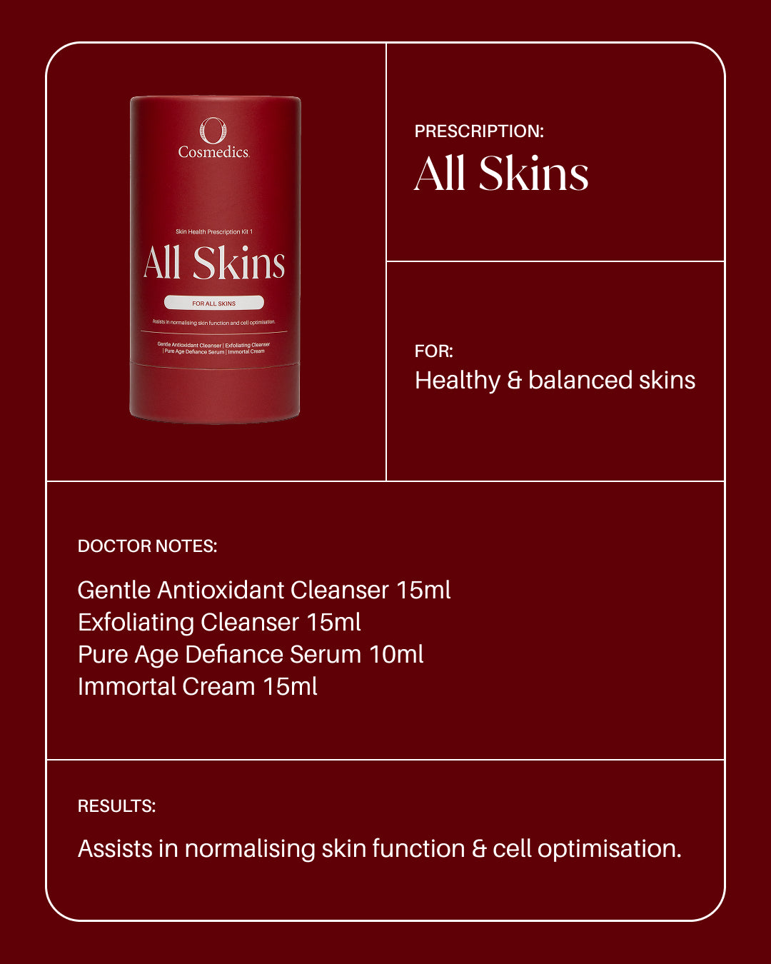 O Cosmedics Skin Health Prescription Kit - All Skins